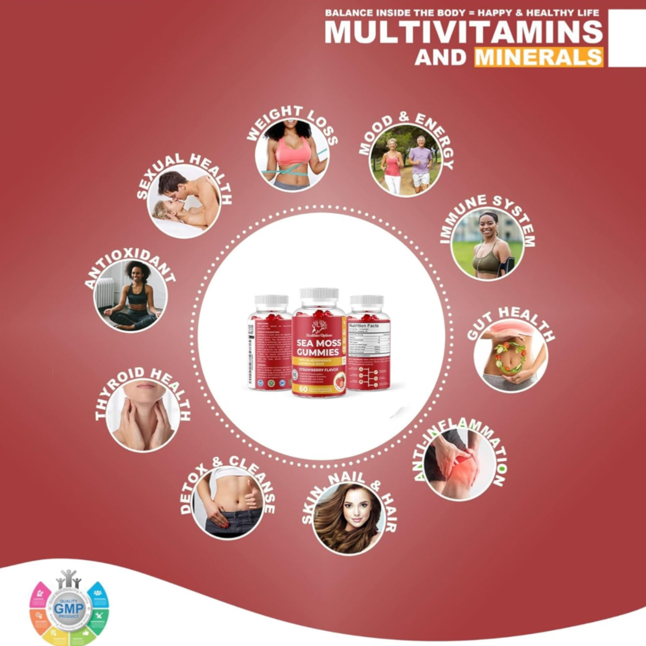 Strawberry Sea Moss, Burdock Root, and Bladderwrack Gummies - A Delicious Boost for Health and Wellness